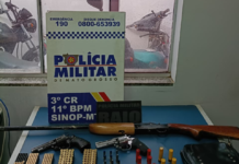 PM e MP apreendem armas de fogo e munições durante operação em Sinop