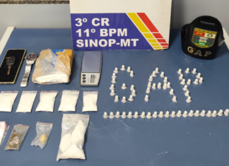 PM prende faccionado com tablete e porções de cocaína em Sinop