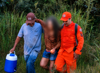 Bombeiros localizam idosa que desapareceu em área de mata