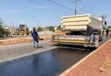 Estrada Claudete recebe pavimentação e entra na fase final em Sinop