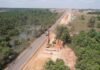 Içamento de vigas da ponte sobre o rio Curupi terá Pare e Siga na BR-163 em Sinop