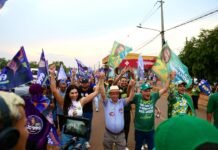 Scheila Pedroso caminha com Wellington Fagundes em Sinop e reforça alinhamento em pautas sociais e de proteção às mulheres