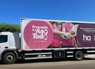 Carreta do Amor oferece mamografia e Papanicolau gratuitos em Nova Mutum de 20 a 22 de outubro