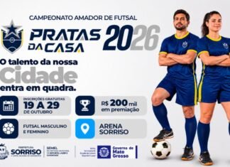 Sorriso abre inscrições para o Campeonato Amador de Futsal